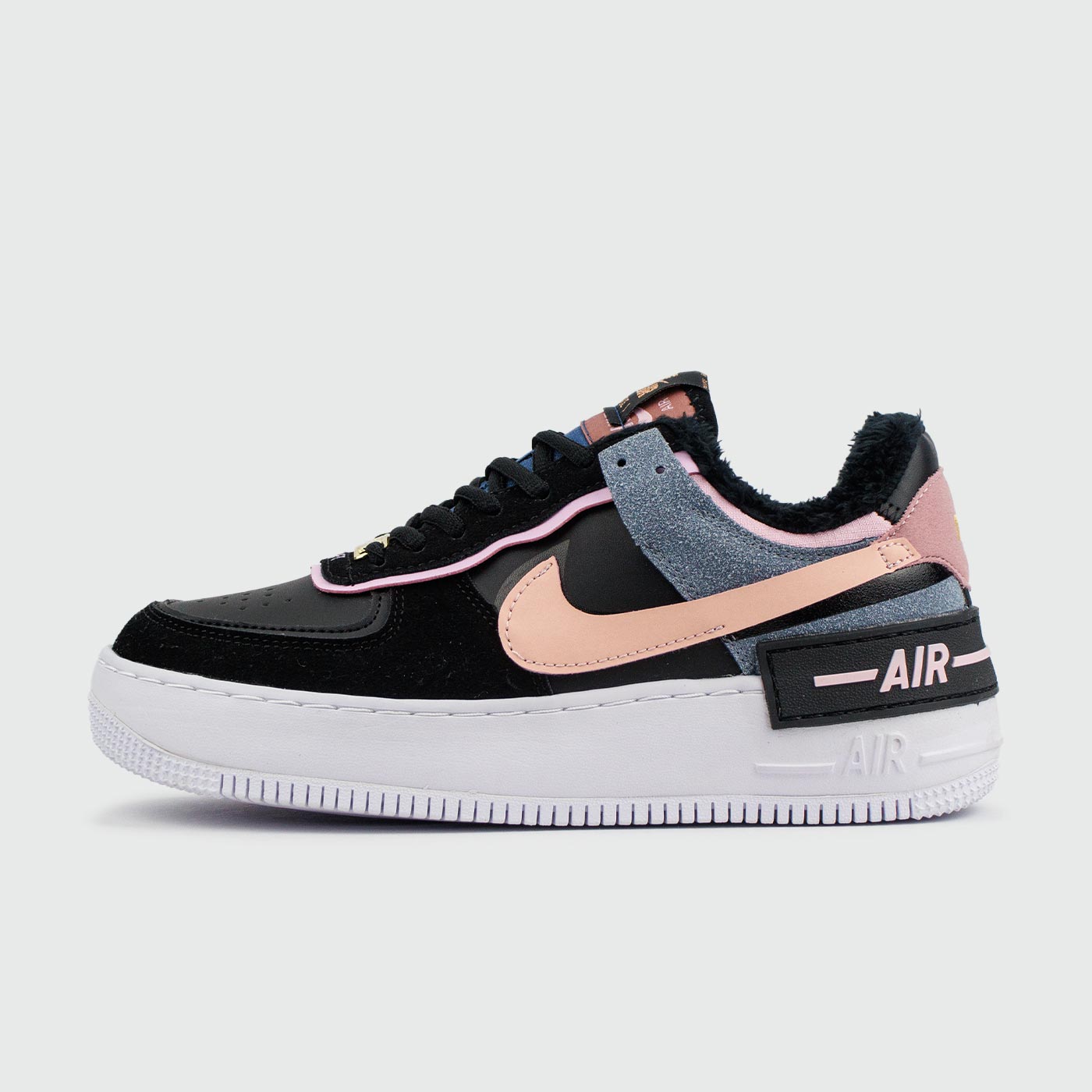 Nike Air Force 1 Shadow with Fur Black Pink KEDRED